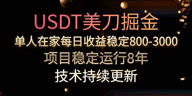 (15527期)USDT美刀掘金,单人每-3000,稳定运行8年_免费分享网络创业,副业,信息差项目的老牌资源整合平台!金铲子项目
