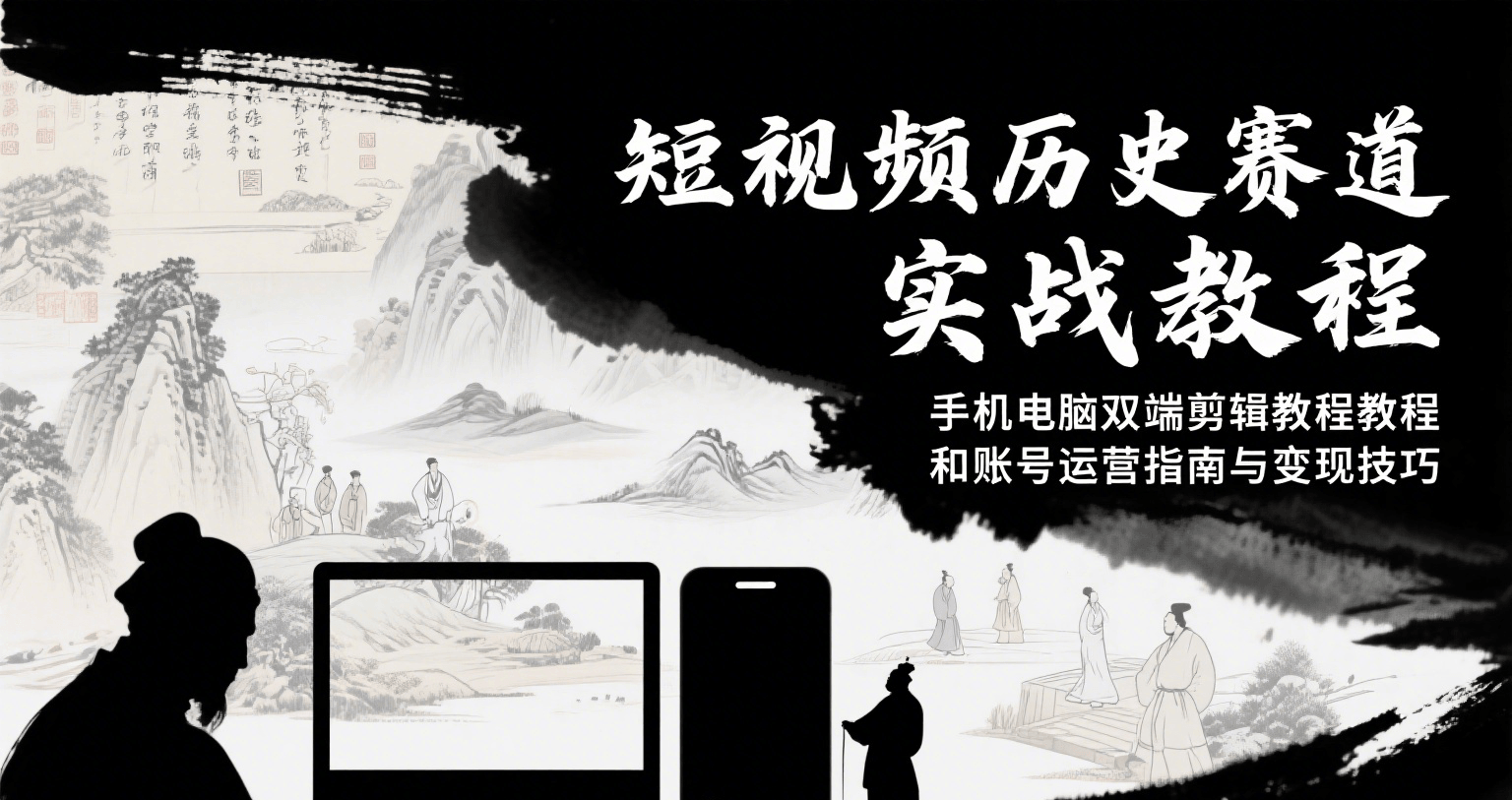 短视频历史赛道实战教程，手机电脑双端剪辑教程和账号运营指南与技巧_免费分享网络创业,副业,信息差项目的老牌资源整合平台！金铲子项目