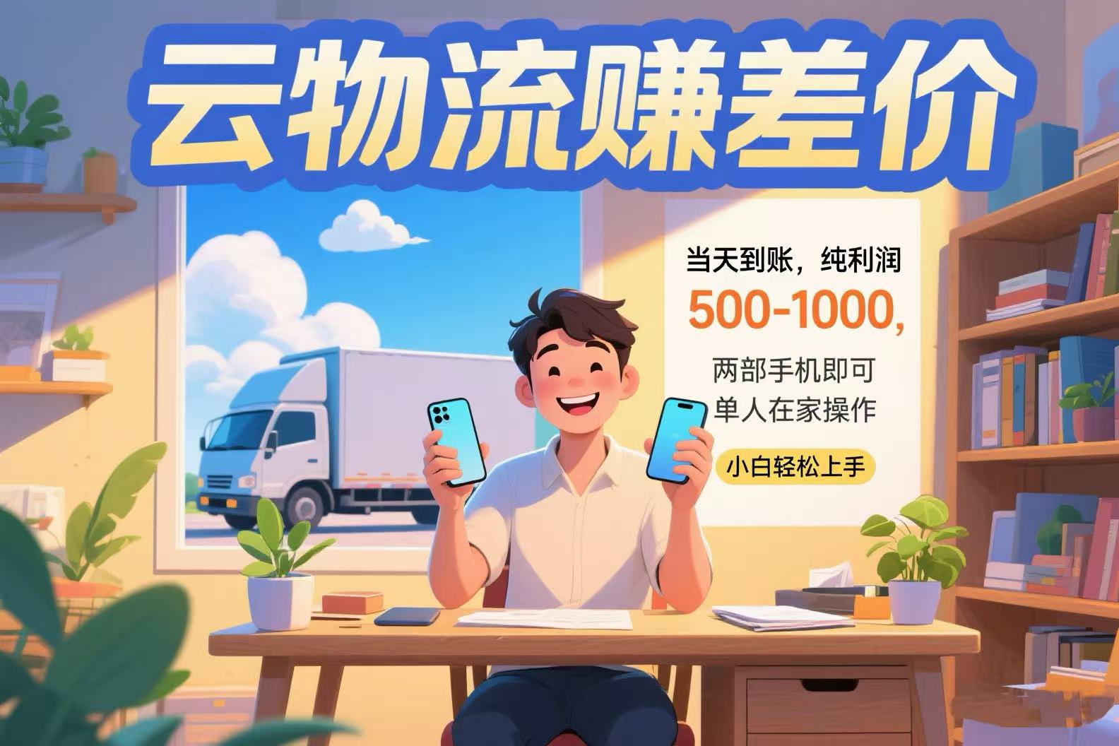 （15492期）云物流赚差价到账纯-1000两部手机即可可单人在家操作小…_免费分享网络创业,副业,信息差项目的老牌资源整合平台！金铲子项目