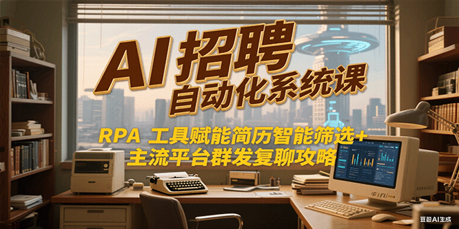 AI招聘自动化系统课，RPA工具赋能简历智能筛选主流平台群发复聊全攻略_免费分享网络创业,副业,信息差项目的老牌资源整合平台！金铲子项目