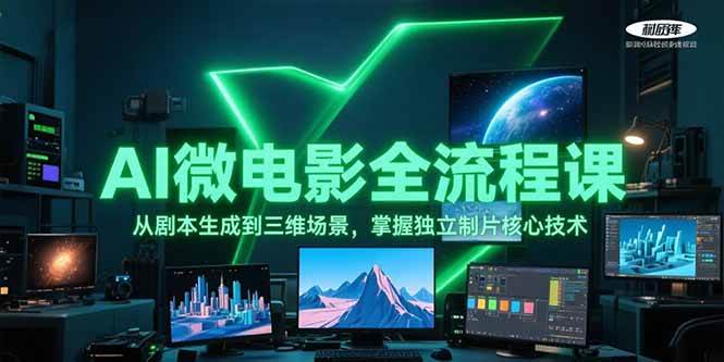 AI微电影全流程课，从剧本生成到三维场景，掌握独立制片核心技术_免费分享网络创业,副业,信息差项目的老牌资源整合平台！金铲子项目