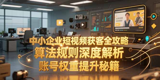 （15326期）中小企业短视频获客全攻略，算法规则深度解析，账号权重提升秘籍_免费分享网络创业,副业,信息差项目的老牌资源整合平台！金铲子项目