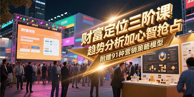 （15219期）财富定位三阶课，趋势分析加心智抢占，附赠91种营销策略模型_免费分享网络创业,副业,信息差项目的老牌资源整合平台！金铲子项目