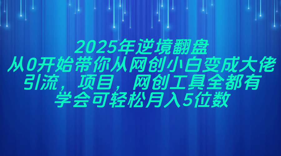 （14473期）2025年逆境翻盘，从0开始带你从网创小白变成大佬，引流，项目，网创工…_免费分享网络创业,副业,信息差项目的老牌资源整合平台！金铲子项目