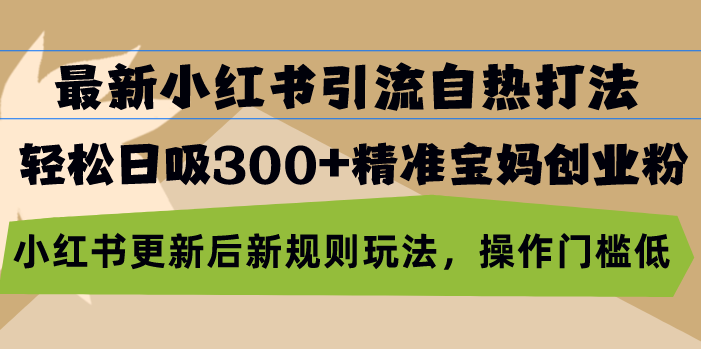 （13145期）最新小红书引流自热打法，日吸精准宝妈创业粉，小红书更新后新…_免费分享网络创业,副业,信息差项目的老牌资源整合平台！金铲子项目