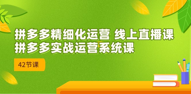 拼多多精细化运营线上直播课：拼多多实战运营系统课（更新47节）_免费分享网络创业,副业,信息差项目的老牌资源整合平台！金铲子项目