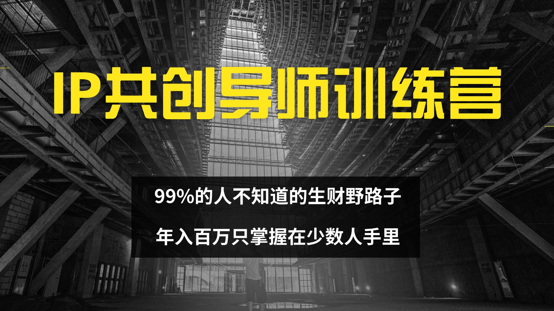（12504期）IP共创导师训练营99%的人不知道的生财野路子只掌握在少数人手里_免费分享网络创业,副业,信息差项目的老牌资源整合平台！金铲子项目