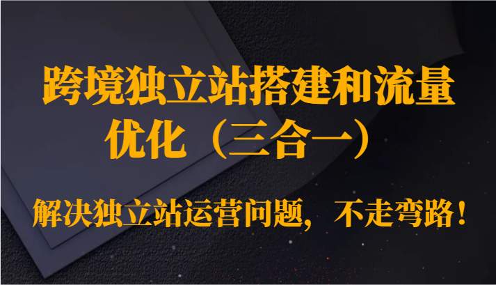 跨境独立站搭建和流量优化（三合一）解决独立站运营问题，不走弯路_免费分享网络创业,副业,信息差项目的老牌资源整合平台！金铲子项目
