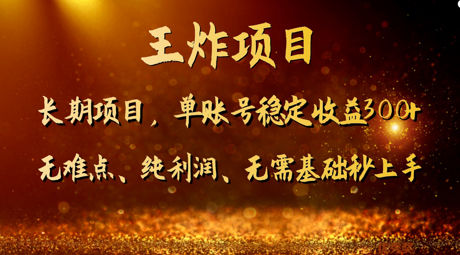 王炸项目单账号稳定，适合长期操作的副业兼职。_免费分享网络创业,副业,信息差项目的老牌资源整合平台！金铲子项目