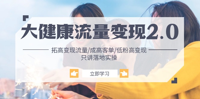 （10871期）大健康流量2.0：拓高流量/成高客单/低粉高/只讲落地实战_免费分享网络创业,副业,信息差项目的老牌资源整合平台！金铲子项目