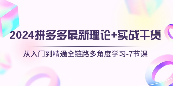 （10816期）2024拼多多最新理论实战干货，从入门到精通全链路多角度学习-7节课_免费分享网络创业,副业,信息差项目的老牌资源整合平台！金铲子项目