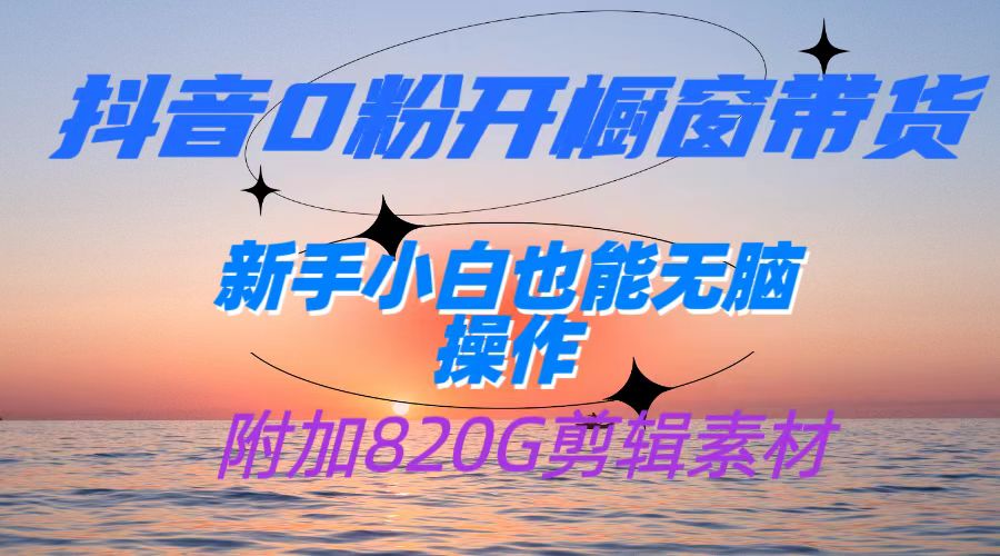 抖音0粉开橱窗带货新手小白也能无脑操作【附加820G剪辑资料】_免费分享网络创业,副业,信息差项目的老牌资源整合平台！金铲子项目