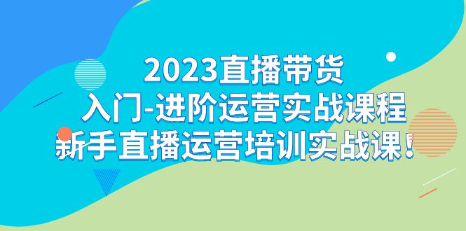 2023直播带货入门-进阶运营实战课程：新手直播运营培训实战课_免费分享网络创业,副业,信息差项目的老牌资源整合平台！金铲子项目