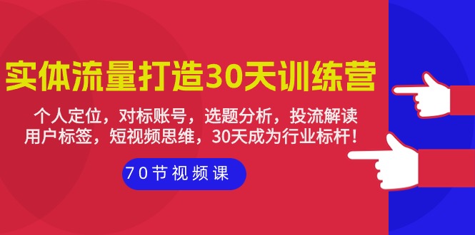 （9782期）实体-流量打造-30天训练营：个人定位，对标账号，选题分析，投流解读-70节_免费分享网络创业,副业,信息差项目的老牌资源整合平台！金铲子项目