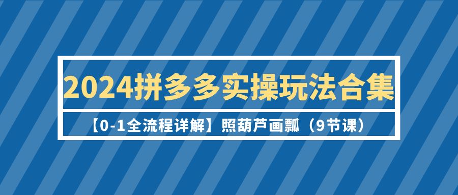 （9559期）2024拼多多实操玩法合集【0-1全流程详解】照葫芦画瓢（9节课）_免费分享网络创业,副业,信息差项目的老牌资源整合平台！金铲子项目