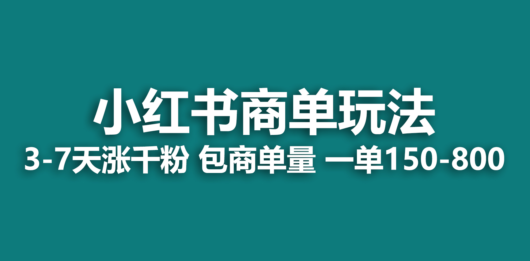 （6698期）小红书商单玩法，一周破千粉，商单接到手软，一单150-800_免费分享网络创业,副业,信息差项目的老牌资源整合平台！金铲子项目