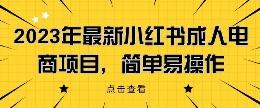 2023年最新小红书成人电商项目，简单易操作【详细教程】【揭秘】_免费分享网络创业,副业,信息差项目的老牌资源整合平台！金铲子项目