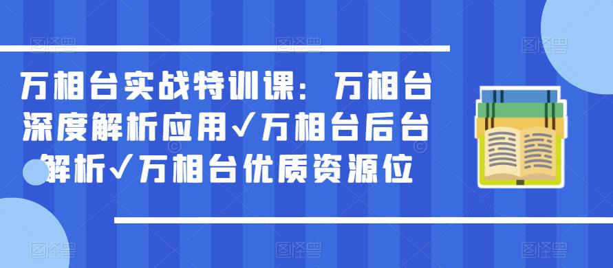 万相台实战特训课：万相台深度解析应用✔万相台后台解析✔万相台优质资源位_免费分享网络创业,副业,信息差项目的老牌资源整合平台！金铲子项目