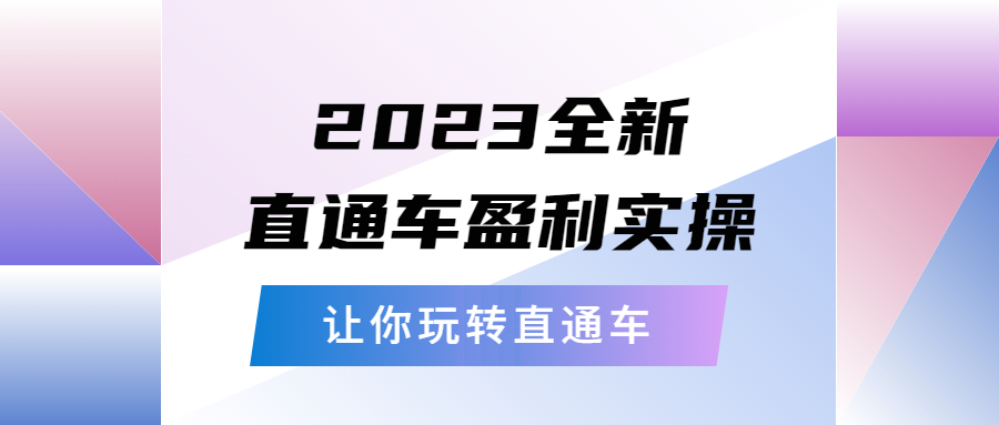 （5714期）2023全新直通车·盈利实操：从底层，策略到搭建，让你玩转直通车_免费分享网络创业,副业,信息差项目的老牌资源整合平台！金铲子项目