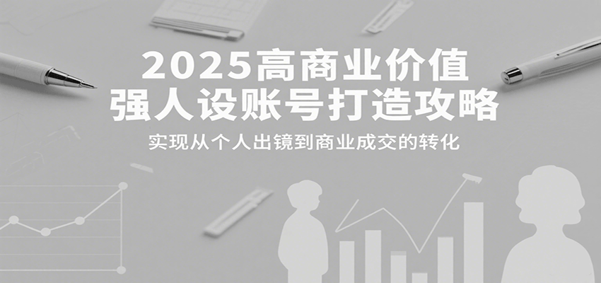 2025高商业价值强人设账号打造攻略，实现从个人出镜到商业成交的转化_免费分享网络创业,副业,信息差项目的老牌资源整合平台！金铲子项目