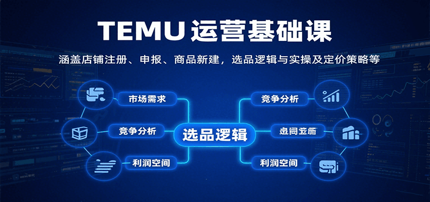 TEMU运营基础课：涵盖店铺注册、申报、商品新建，选品逻辑与实操及定价策略等_免费分享网络创业,副业,信息差项目的老牌资源整合平台！金铲子项目