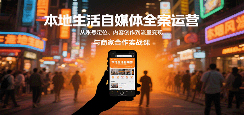 本地生活自媒体全案运营，从账号定位、内容创作到流量与商家合作实战课_免费分享网络创业,副业,信息差项目的老牌资源整合平台！金铲子项目