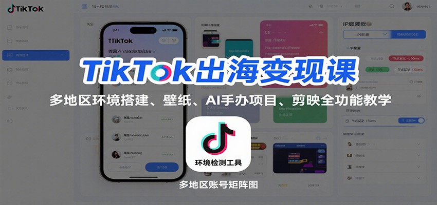 TikTok出海课：多地区环境搭建、壁纸、AI手办项目、剪映全功能教学_免费分享网络创业,副业,信息差项目的老牌资源整合平台！金铲子项目