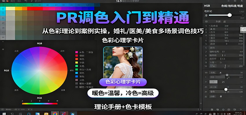 PR调色入门到精通：从色彩理论到案例实操，婚礼/医美/美食多场景调色技巧_免费分享网络创业,副业,信息差项目的老牌资源整合平台！金铲子项目