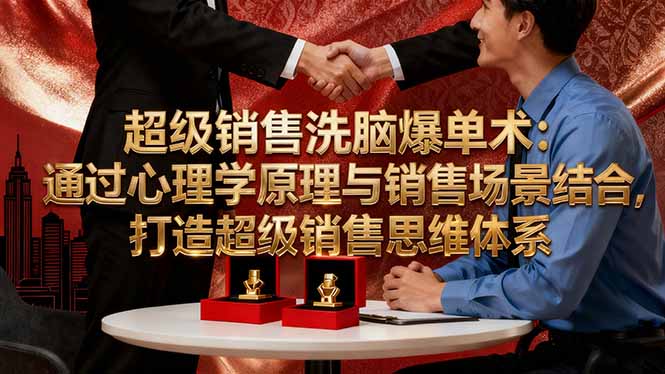 （16370期）超级销售洗脑爆单术：通过心理学原理与销售场景结合,打造超级销售思维体系_免费分享网络创业,副业,信息差项目的老牌资源整合平台！金铲子项目