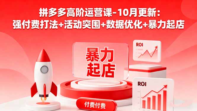 （16366期）拼多多高阶运营课-10月更新：强付费打法活动突围数据优化暴力起店_免费分享网络创业,副业,信息差项目的老牌资源整合平台！金铲子项目