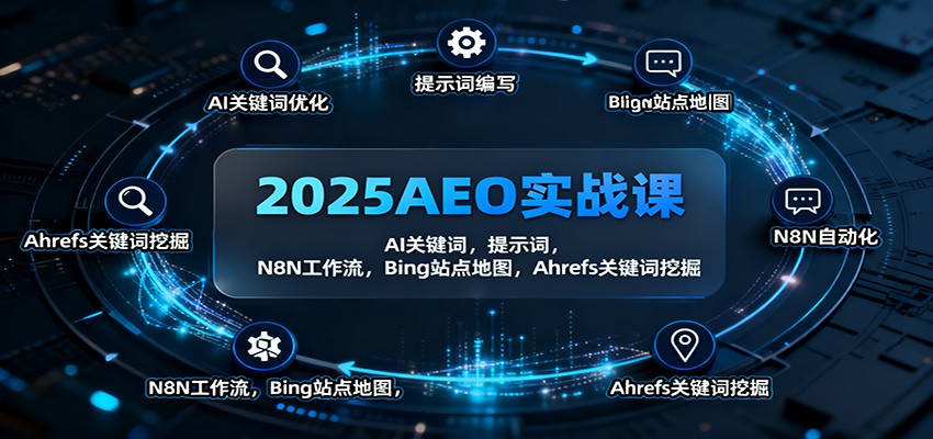 2025AEO实战课：AI关键词，提示词，N8N工作流，Bing站点地图，Ahrefs关键词挖掘_免费分享网络创业,副业,信息差项目的老牌资源整合平台！金铲子项目