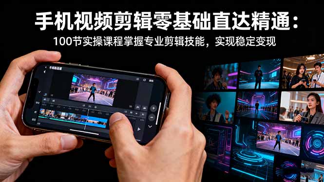 （16466期）手机视频剪辑零基础直达精通：100节实操课程掌握专业剪辑技能，实现稳…_免费分享网络创业,副业,信息差项目的老牌资源整合平台！金铲子项目