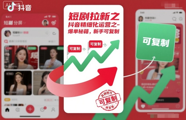 短剧拉新之抖音精细化运营之爆单秘籍，新手可复制_免费分享网络创业,副业,信息差项目的老牌资源整合平台！金铲子项目