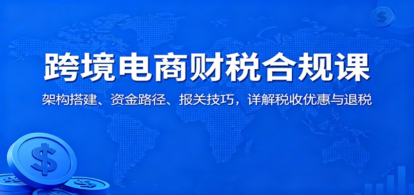 跨境电商财税合规课：架构搭建、资金路径、报关技巧，详解税收优惠与退税_免费分享网络创业,副业,信息差项目的老牌资源整合平台！金铲子项目