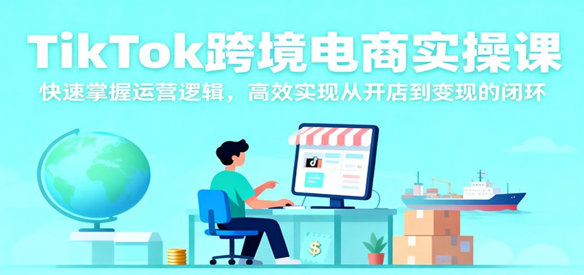 TikTok跨境电商实操课，快速掌握运营逻辑，高效实现从开店到的闭环_免费分享网络创业,副业,信息差项目的老牌资源整合平台！金铲子项目