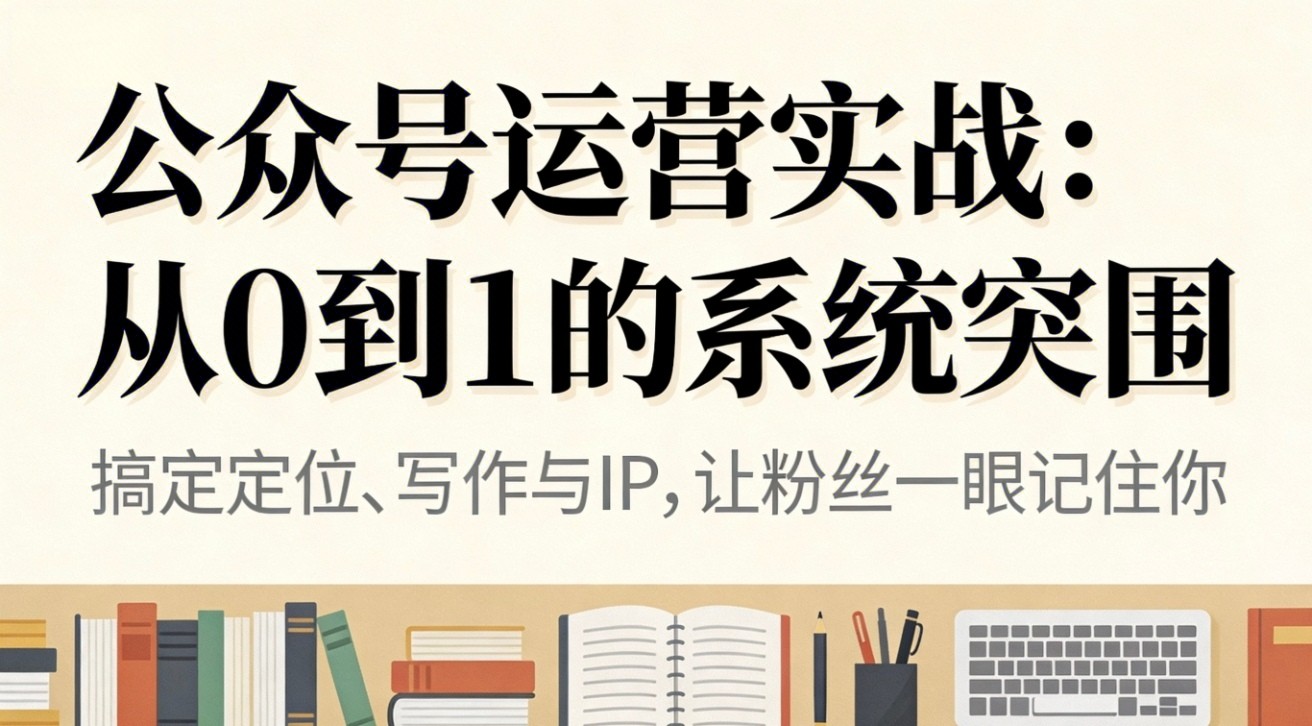 公众号运营实战：从0到1的系统突围_免费分享网络创业,副业,信息差项目的老牌资源整合平台！金铲子项目
