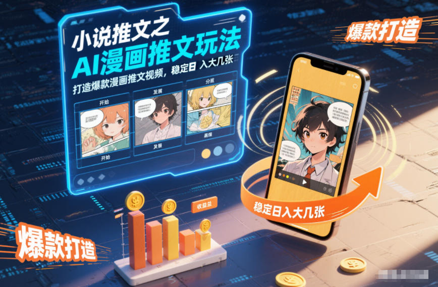 小说推文之AI漫画推文玩法，打造爆款漫画推文视频，稳定大几张_免费分享网络创业,副业,信息差项目的老牌资源整合平台！金铲子项目