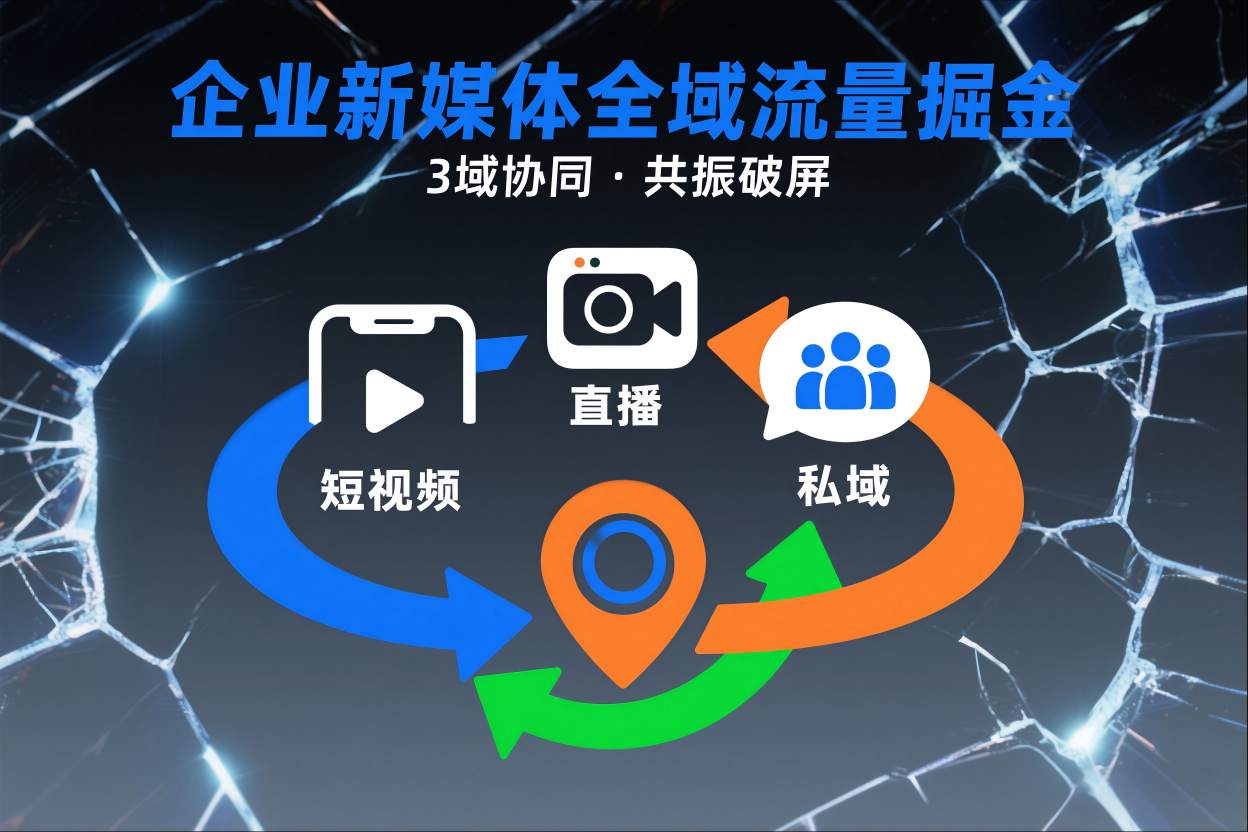 短视频全域商业模式，企业新媒体全域流量掘金，3域协同，共振破屏，短视频-直播-私域-地域_免费分享网络创业,副业,信息差项目的老牌资源整合平台！金铲子项目