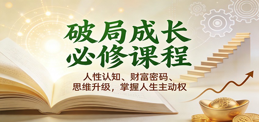 破局成长必修课2.0：人性认知、财富密码、思维升级，掌握人生主动权_免费分享网络创业,副业,信息差项目的老牌资源整合平台！金铲子项目