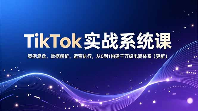 （16918期）TikTok实战系统课，案例复盘、数据解析、运营执行，从0到1构建千万级电商体系（更新）_免费分享网络创业,副业,信息差项目的老牌资源整合平台！金铲子项目