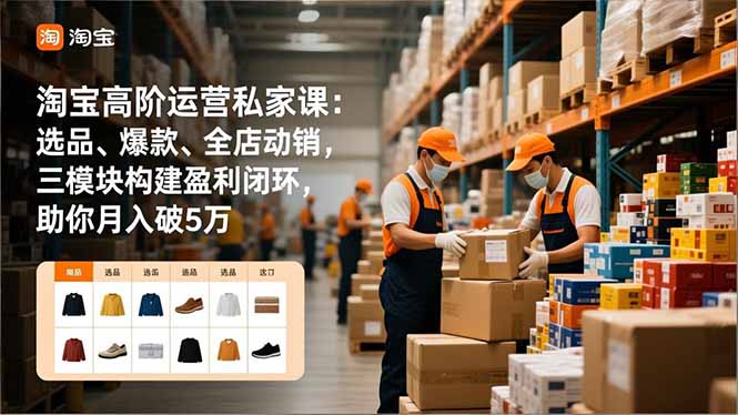 （16934期）淘宝高阶运营私家课：选品、爆款、全店动销，三模块构建盈利闭环，助你月入破5万（更新12月）_免费分享网络创业,副业,信息差项目的老牌资源整合平台！金铲子项目