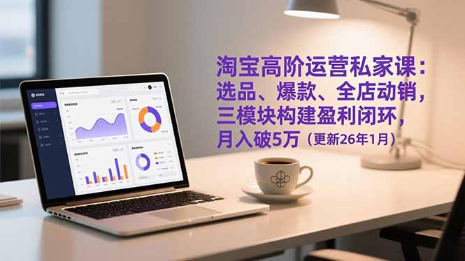 （17016期）淘宝高阶运营私家课：选品、爆款、全店动销，三模块构建盈利闭环，破5万（更新26年1月）_免费分享网络创业,副业,信息差项目的老牌资源整合平台！金铲子项目