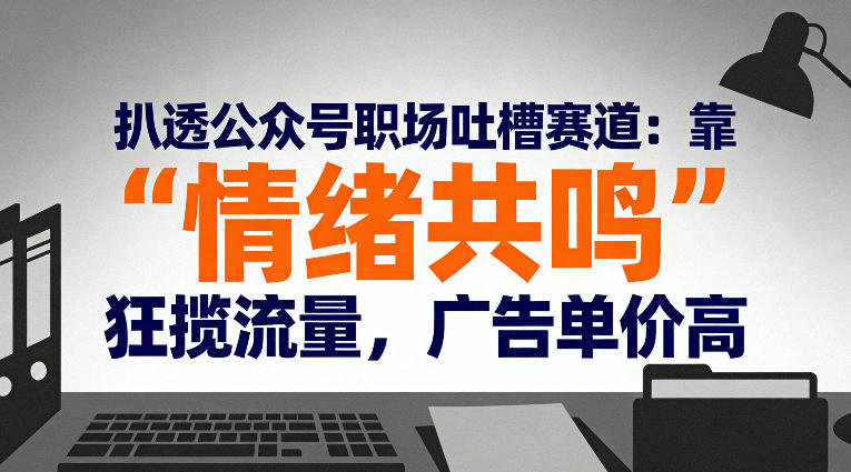 扒透公众号职场吐槽赛道：靠“情绪共鸣”狂揽流量，广告单价高_免费分享网络创业,副业,信息差项目的老牌资源整合平台！金铲子项目