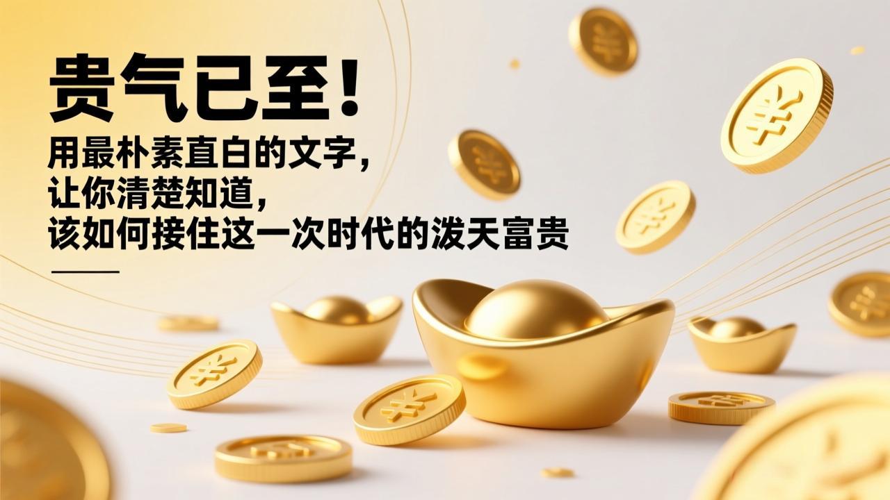 （17049期）付费文章：贵气已至用最朴素直白的文字，让你清楚知道，该如何接住这一次时代的泼天富贵_免费分享网络创业,副业,信息差项目的老牌资源整合平台！金铲子项目