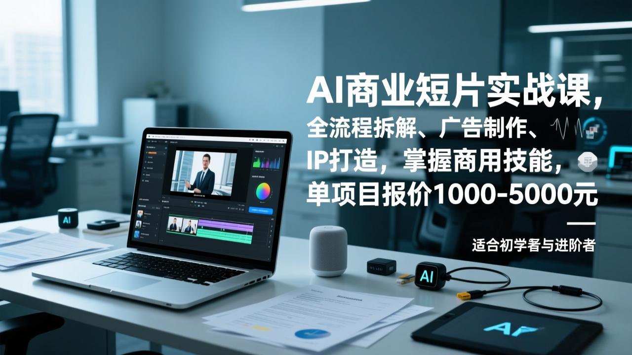 （17051期）AI商业短片实战课，全流程拆解、广告制作、IP打造，掌握商用技能，单项目报价1000-5000元_免费分享网络创业,副业,信息差项目的老牌资源整合平台！金铲子项目