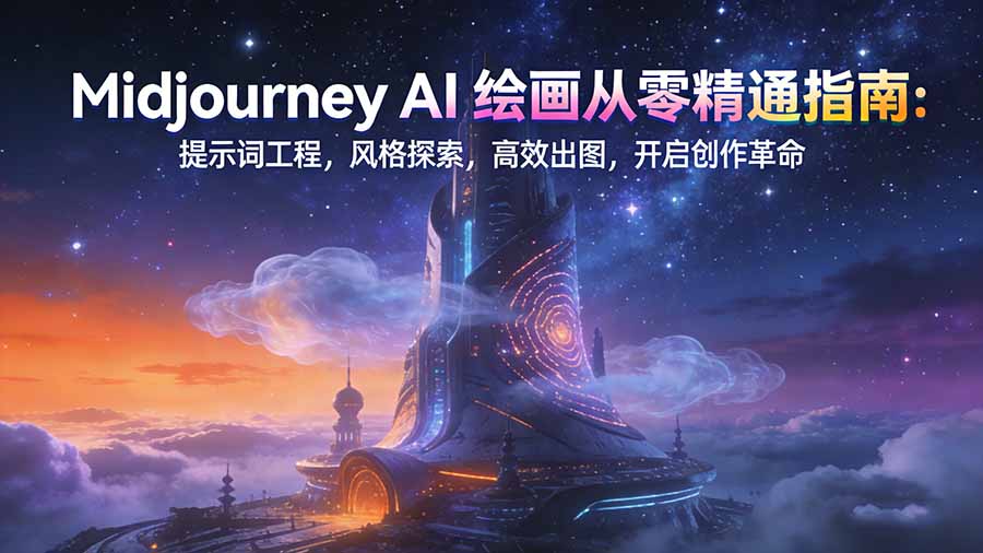 （17118期）Midjourney AI绘画从零精通指南：提示词工程，风格探索，高效出图，开启创作革命_免费分享网络创业,副业,信息差项目的老牌资源整合平台！金铲子项目