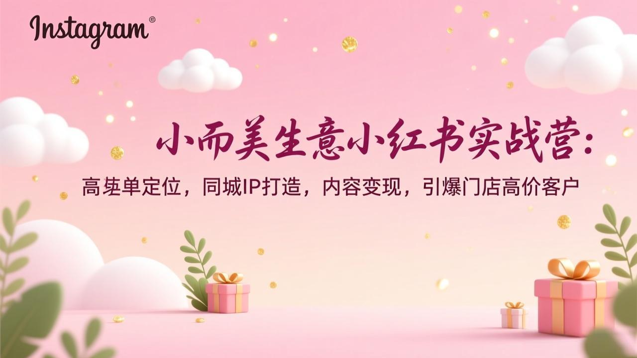 （17114期）小而美生意小红书实战营：高客单定位，同城IP打造，内容变现，引爆门店高价客户_免费分享网络创业,副业,信息差项目的老牌资源整合平台！金铲子项目