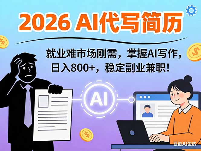 （17119期）AI代写简历，超暴利，用万能模板1-3万实战教程，2026年市场刚需_免费分享网络创业,副业,信息差项目的老牌资源整合平台！金铲子项目