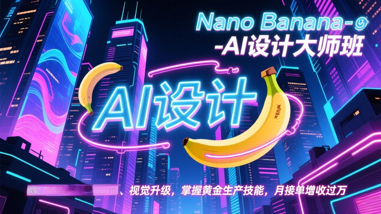 （17141期）NanoBanana-AI设计大师班，修图合成、广告创作、视觉升级，掌握黄金生产技能，月接单增收_免费分享网络创业,副业,信息差项目的老牌资源整合平台！金铲子项目