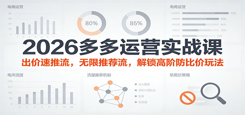 2026多多运营实战课：出价速推流，无限推荐流，解锁高阶防比价玩法（更新）_免费分享网络创业,副业,信息差项目的老牌资源整合平台！金铲子项目